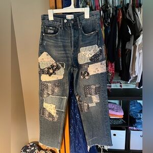 Patched jeans